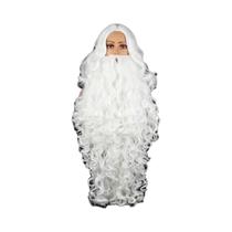 Unissex Cabelo Curto Branco Cinza Papai Noel Cosplay Peruca Sintética Com Barba Para Homens Mulheres