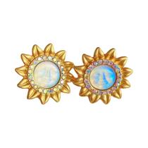 Unissex Espumante Cristal Palácio Sol Lua Broche Moda Jóias Acessório