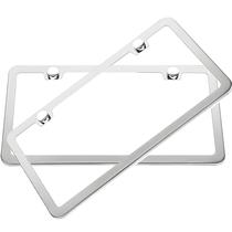 Universal aço inoxidável titular matrícula, prata cromada, Rustproof, intempéries, Frame, 2pcs Universal aço inoxidável titular matrícula, prata cromada, Rustproof, intempéries, Frame, 2pcs