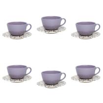 Unni lilac cj xicara cha c/ pires c/ 12pcs 200ml Unni lilac cj xicara cha c/ pires c/ 12pcs 200ml
