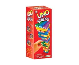 UNO STACKO Mini Original Tabuleiro Em Formato De Bloco Uno Pilha Retagulos Desafio com Equilíbrio Não Deixe Cair