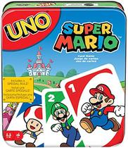 UNO Super Mario Card Game in Storage Tin, Video Game-Themed Deck & Special Rule, Gift for Kid, Adult & Family Game Nights, Ages 7 Year Old & Up - Mattel Games