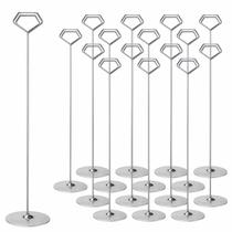 Urban Deco 16 Peças Suportes de Cartão de Mesa de Metal 30 cm Prata Urban Deco 16 Peças Suportes de Cartão de Mesa de Metal 30 cm Prata