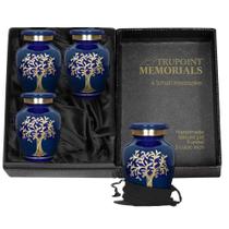 Urn Trupoint Memorials Tree of Life Blue, conjunto de 4