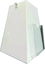 Urna 30cm C/ Bolso Lateral Acrílico Branco