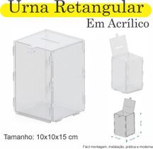 Urna Acrilico Sorteio Caixa Sugestão Retangular 15 X 10 Cm - Indústria Fenix