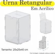Urna ACRILICO Sorteio Caixa Sugestão RETANGULAR 40 X 25 CM - INDÚSTRIA FENIX