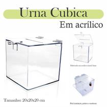 Urna Acrílico Sorteio Caixa Sugestões Cubo 20 Cm X 20 Cm