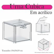 Urna Acrílico Sorteio Caixa Sugestões Cubo Cofre 10 X 10 Cm - INDÚSTRIA FENIX