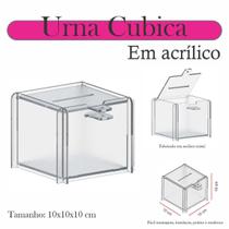 Urna Acrílico Sorteio Caixa Sugestões Cubo Cofre 10 X 10 Cm - Indústria Fenix