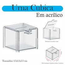 Urna Acrílico Sorteio Caixa Sugestões Cubo Cofre 15 X 15 Cm - INDÚSTRIA FENIX