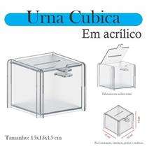 Urna Acrílico Sorteio Caixa Sugestões Cubo Cofre 15 X 15 Cm - Indústria Fenix