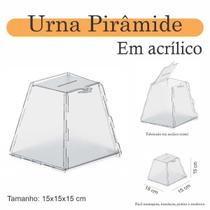 Urna Acrílico Sorteio Caixa Sugestões Pirâmide 15 X 15 Cm Urna Acrílico Sorteio Caixa Sugestões Pirâmide 15 X 15 Cm