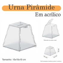 Urna Acrílico Sorteio Caixa Sugestões Pirâmide 15 X 15 Cm Urna Acrílico Sorteio Caixa Sugestões Pirâmide 15 X 15 Cm