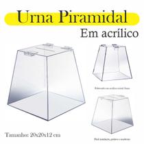 Urna Acrílico Sorteio Caixa Sugestões Pirâmide 20 X 20 Cm - INDÚSTRIA FENIX