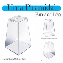 Urna Acrílico Sorteio Caixa Sugestões Pirâmide 30 X 20 Cm - Indústria Fenix