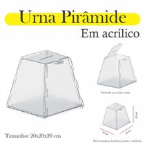 Urna Acrílico Sorteio Caixa Sugestões Pirâmide cofre 20X20Cm - INDÚSTRIA FENIX