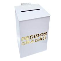 Urna Branca "Pedidos Oração" - Elevando suas Preces em 20x14cm - Vitória Produtos