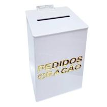 Urna Branca "Pedidos Oração" - Elevando suas Preces em 20x14cm
