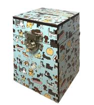 urna cofre mdf decorado cachorrinho sorteio sugestão cupom com fecho porta treco organizador