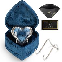 Urna de cremação Cherishedly Yours Small Heart Blue Brass