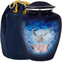 Urna de cremação Trupoint Memorials Blue Dove para adultos de 200 ml