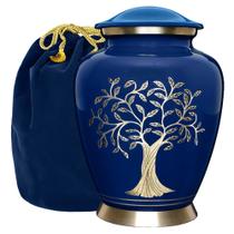Urna de cremação Trupoint Memorials Blue Tree of Life Large
