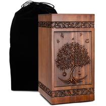 Urna de cremação ysnn Feita à Mão em Madeira Tree of Life 270mL Urna de cremação ysnn Feita à Mão em Madeira Tree of Life 270mL