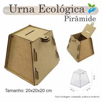 Urna ECOLÓGICA Sorteio Caixa Sugestões PIRAMIDE 20 X 20 MDF
