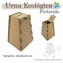 Urna Madeira Sorteio Caixa Sugestões Piramide 30 X 20 Mdf