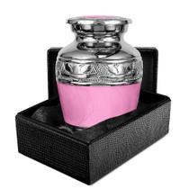 Urna para cremación Trupoint Memorials pequeña color rosa claro con plata Urna para cremación Trupoint Memorials pequeña color rosa claro con plata