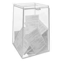 Urna Sorteio Sugestões Cupons Cofre Acrílico Transparente Design Pirâmide