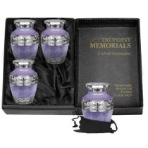 Urnas de cremação Trupoint Memorials, pequenas, roxas, conjunto de 4