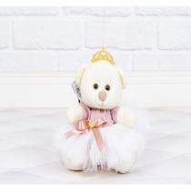 Ursa bailarinha com coroa dourada - pelucia palha