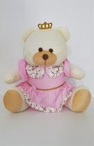 Ursa De Pelúcia Princesa Realeza Grande 50 cm Rosa - PolyBaby Ursa De Pelúcia Princesa Realeza Grande 50 cm Rosa - PolyBaby