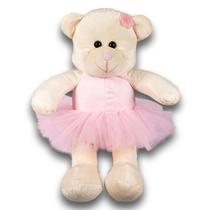 Ursinha Bailarina de Pelúcia Pequena Com Vestidinho 16cm - Fofuxos De Pelúcia