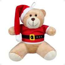 Ursinho De Pelúcia Com Camiseta Natal Decoração Árvore Presente 20cm