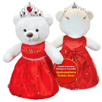 Ursinho de pelúcia Crafty Crew Quinceañera 45 cm com vestido Mis XV Años