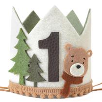 Ursinho de pelúcia de 1º aniversário Birthday Crown Agkvw One Happy Camper