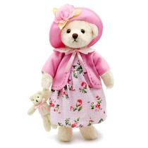 Ursinho de pelúcia fofo, macio e fofo, 41 cm, rosa