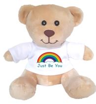 Ursinho de pelúcia Hug-a-booboo Mini de 15 cm com camiseta arco-íris