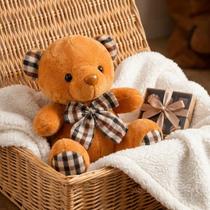 Ursinho De Pelucia Macio Tradicional Com Gravata Xadrez Decoracao De Ambiente Festas E Aniversario Ursinho De Pelucia Macio Tradicional Com Gravata Xadrez Decoracao De Ambiente Festas E Aniversario