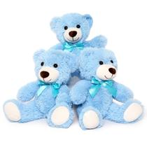 Ursinho de pelúcia MaoGolan, 34 cm, azul, pacote com 3, pacote com 3 meninas Ursinho de pelúcia MaoGolan, 34 cm, azul, pacote com 3, pacote com 3 meninas