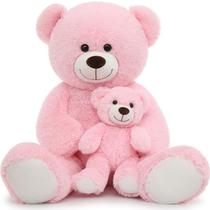 Ursinho de pelúcia MoriSmos Giant Pink 100cm com bebê