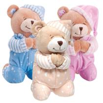 Ursinho de Pelúcia Que Reza Infantil Oração Anjo da Guarda Buba Cor:BEGE