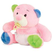 Ursinho de Pelúcia Rosa com Fraldinha 23 cm Antialérgico