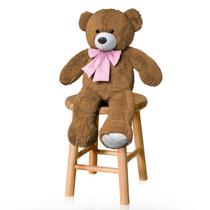Ursinho De Pelúcia Teddy Bear Com Laço Antialérgico Presente Decoração