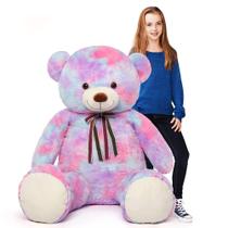 Ursinho de pelúcia Tezituor de 132 cm gigante roxo arco-íris