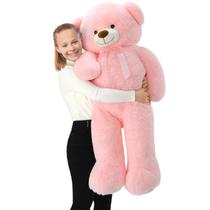Ursinho de pelúcia Tezituor rosa 132 cm com laço de fita Ursinho de pelúcia Tezituor rosa 132 cm com laço de fita