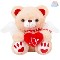 Ursinho de pelúcia WEWILL de 20 cm com Love Heart Cupid Wings